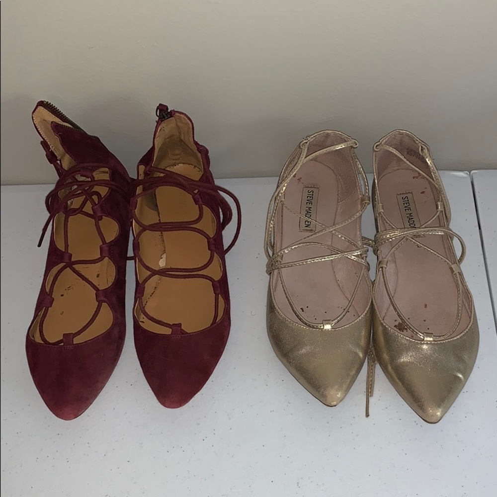 TWO Pairs of Lace Up Flats